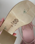 Sandalo in pelle rosa