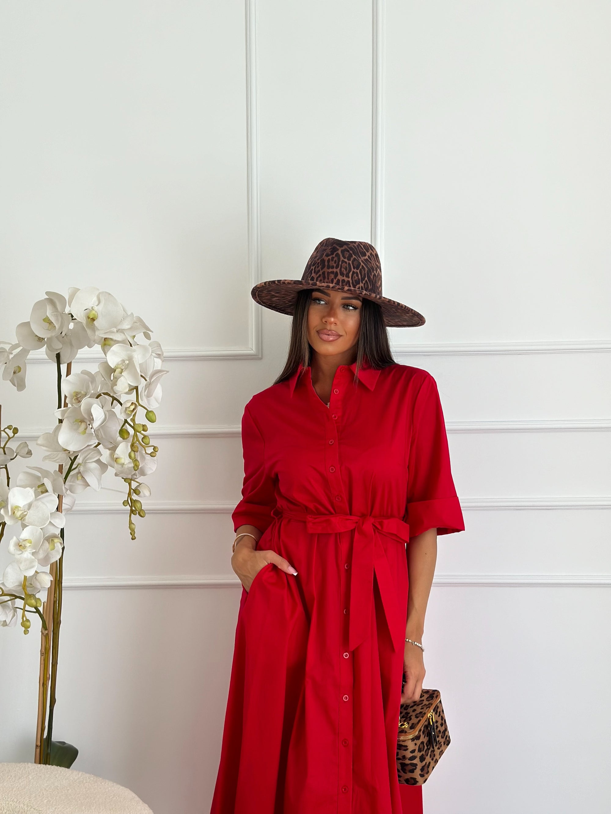 Abito in cotone rosso