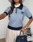 polo collage blu