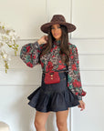 camicia roses red