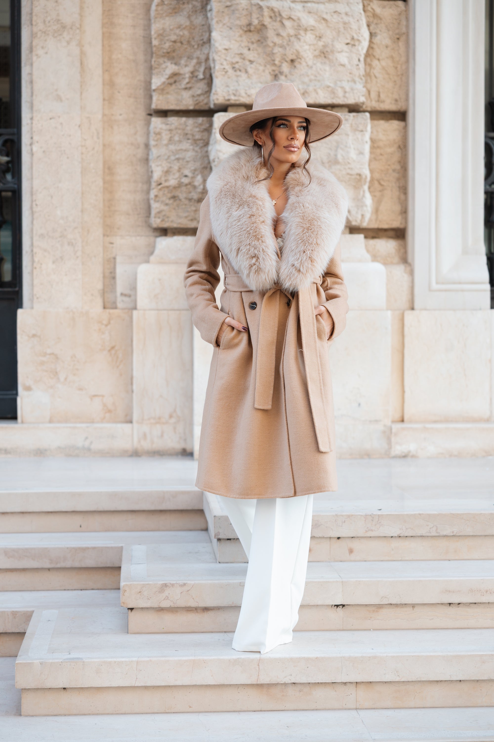 Cappotto fox biscotto