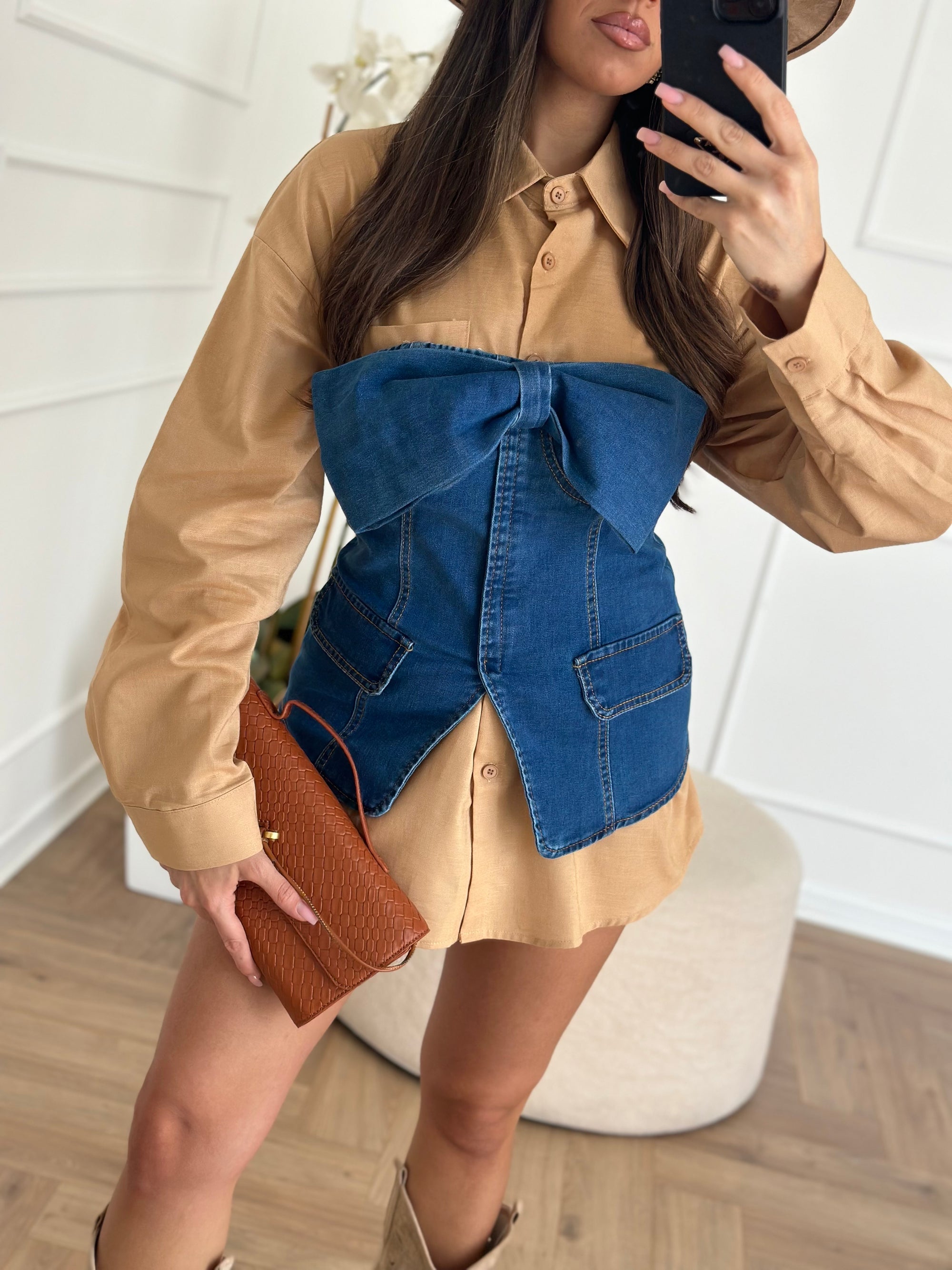 top fiocco denim