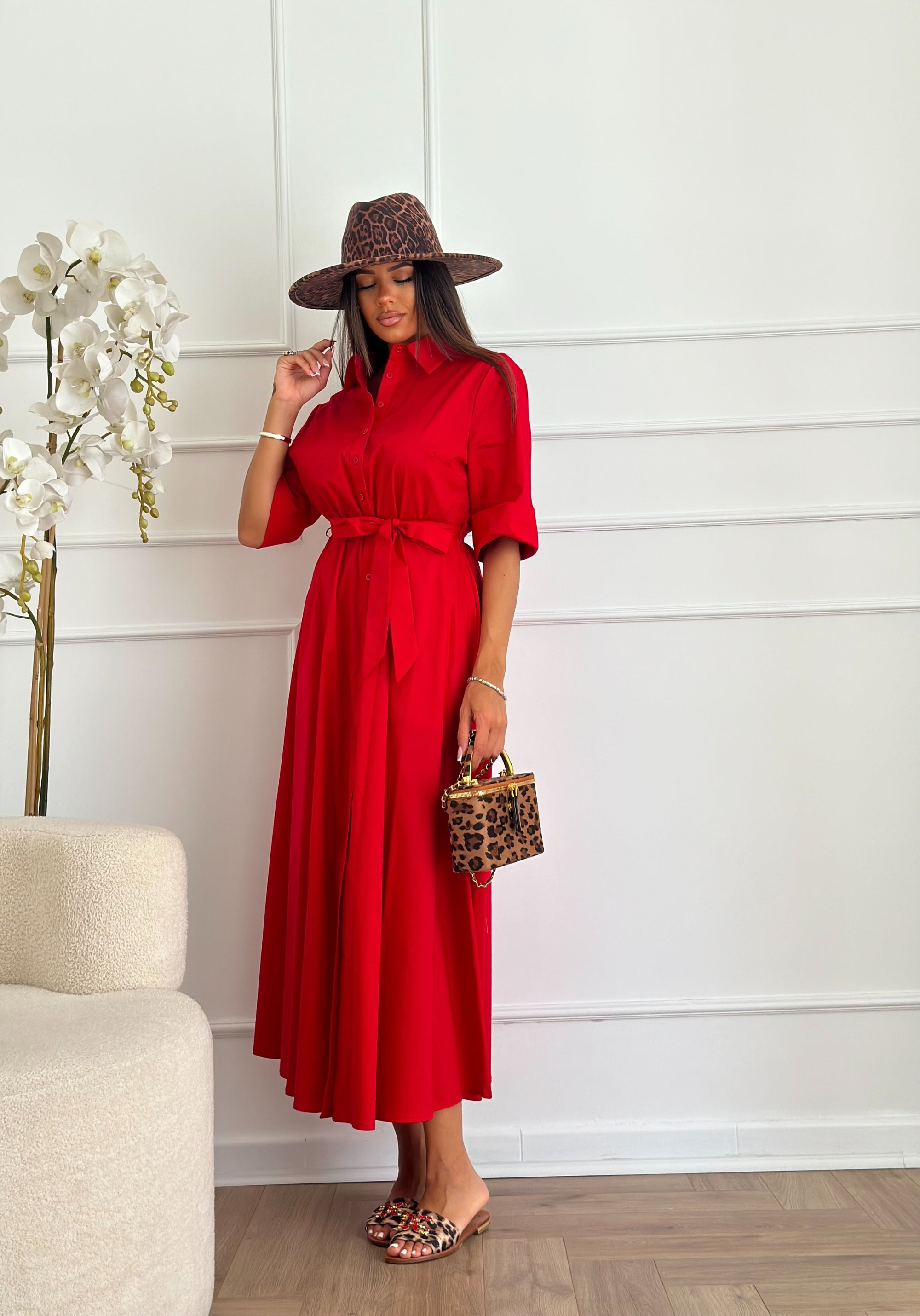 Abito in cotone rosso