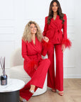 Tailleur piume rosse
