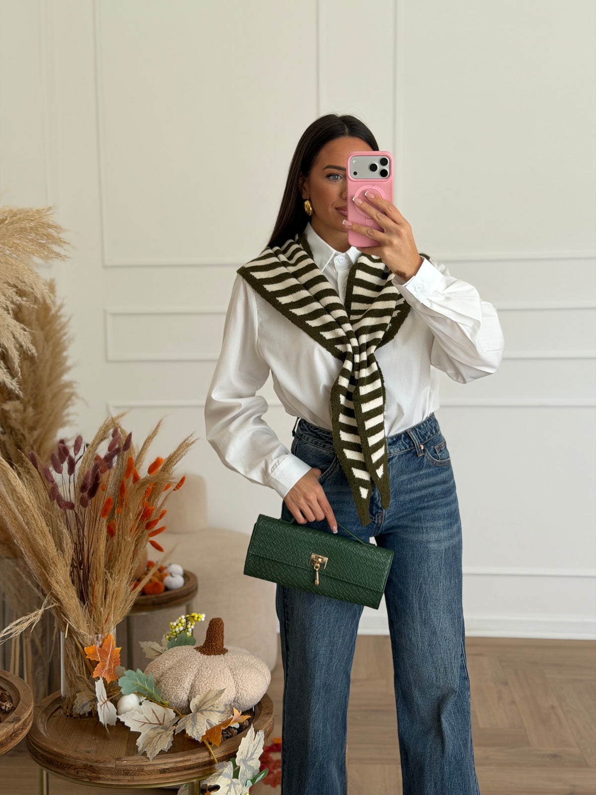 camicia con coprispalle verde