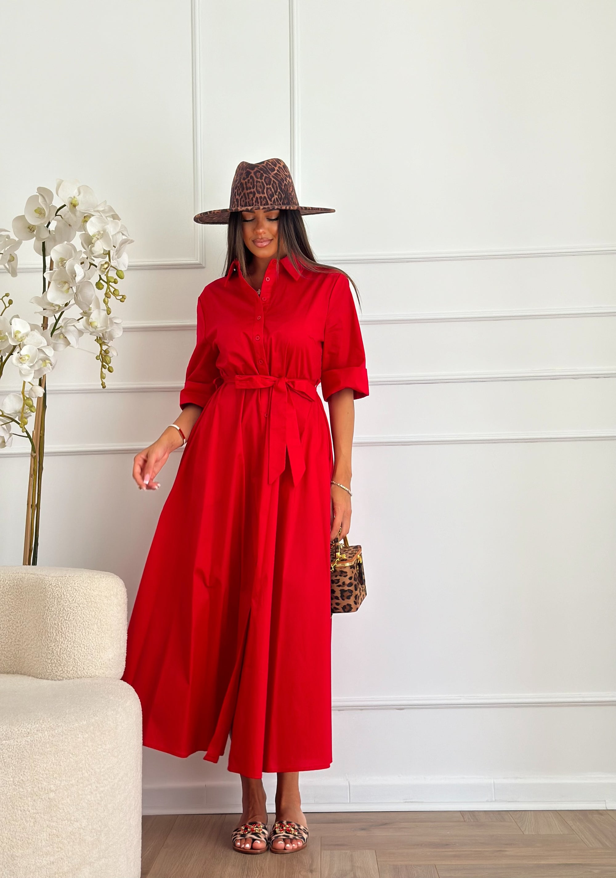 Abito in cotone rosso