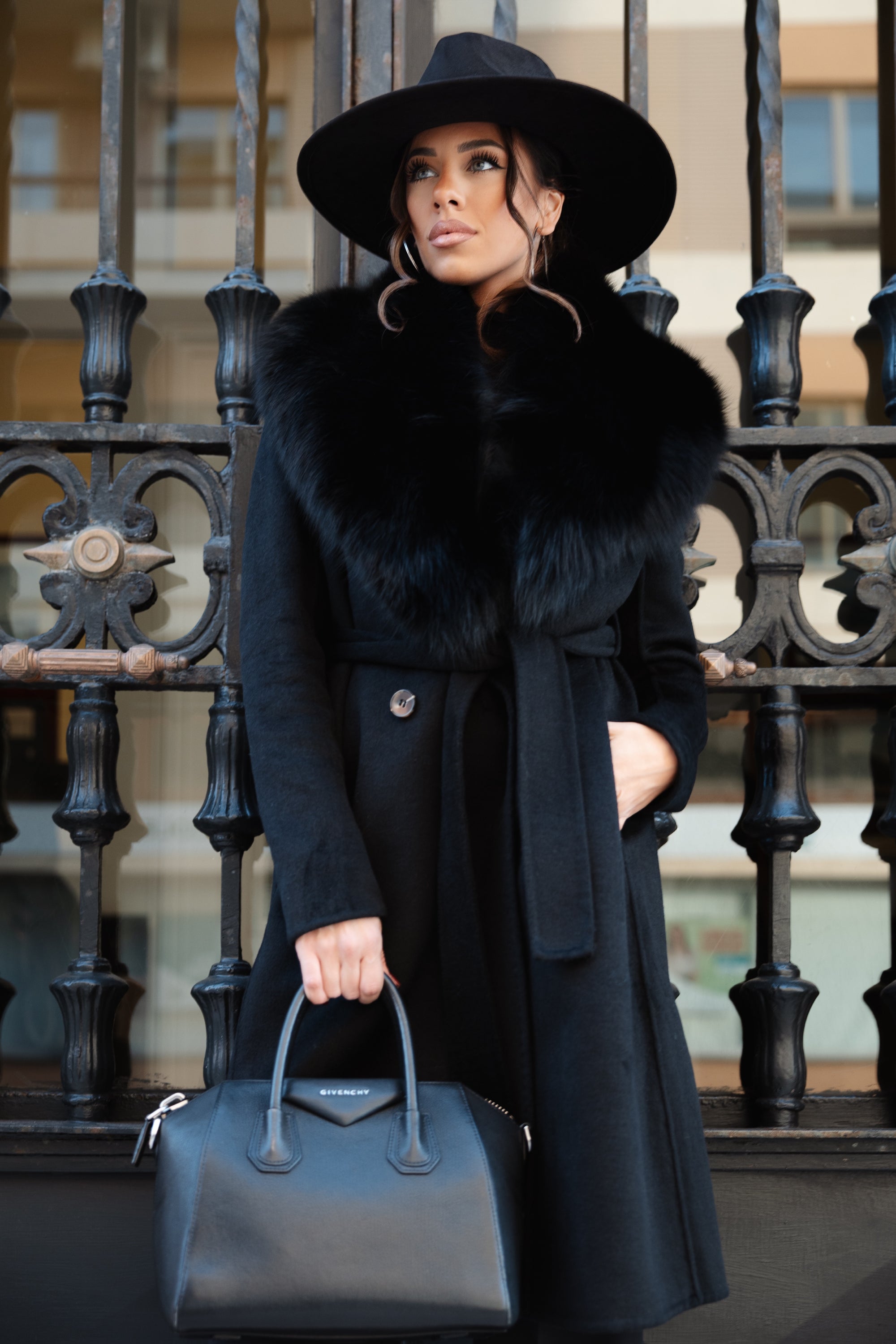 Cappotto fox nero