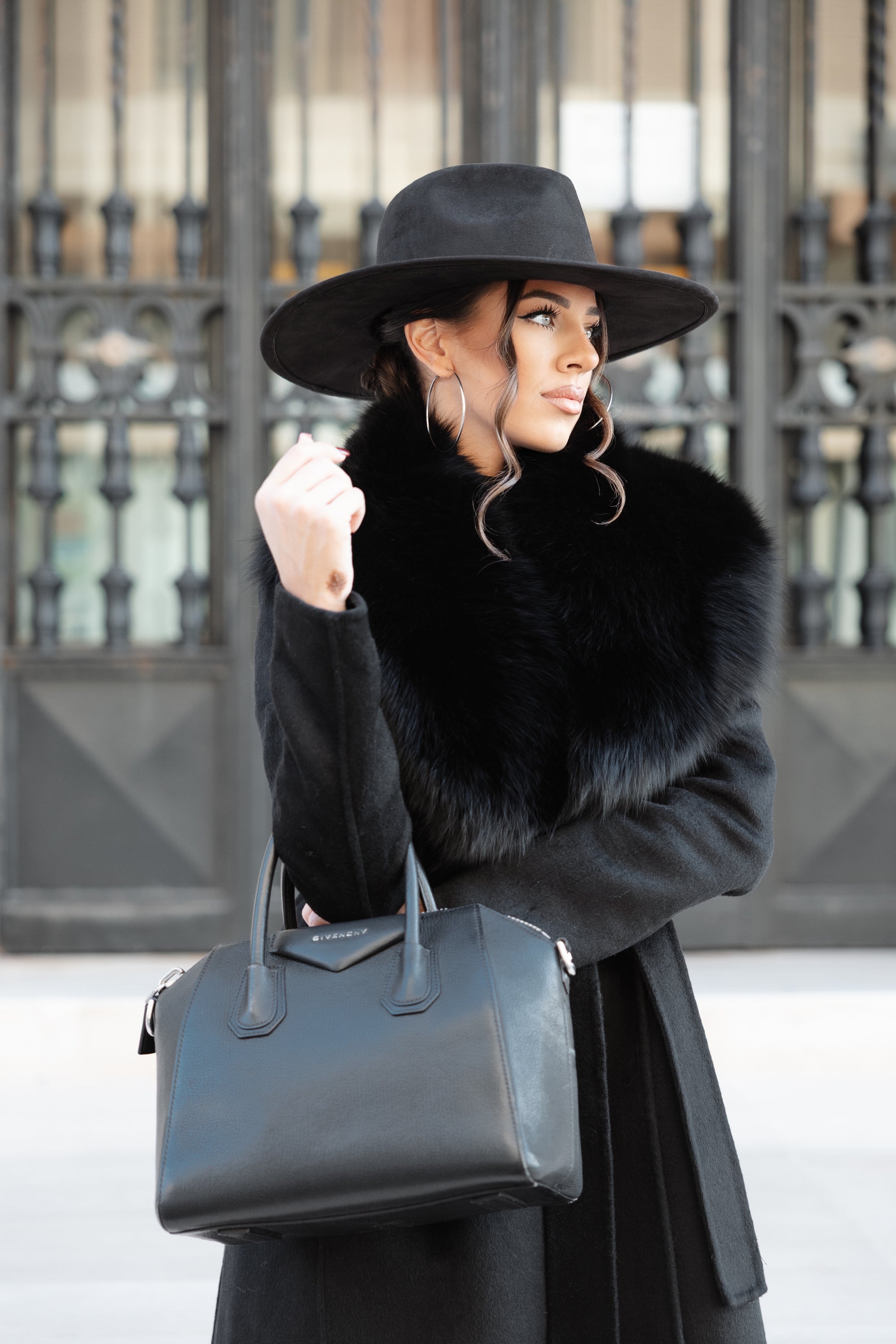 Cappotto fox nero