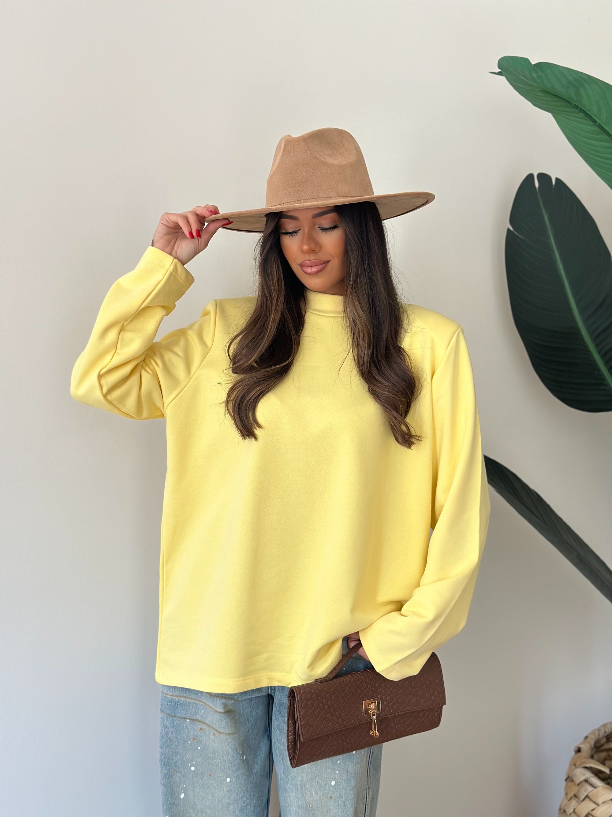 Maxi shirt garzata gialla