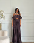 coordinato taylor marrone