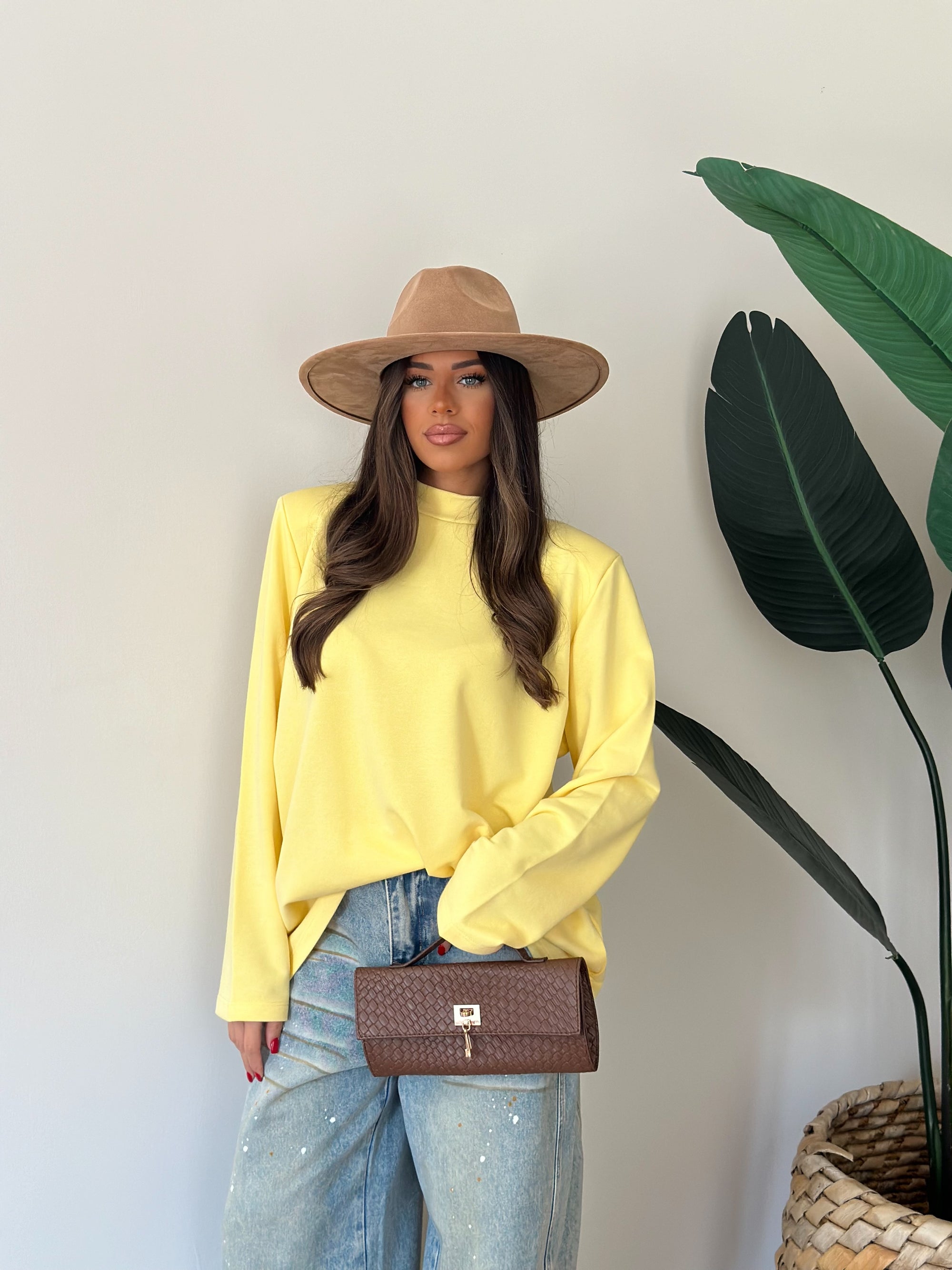 Maxi shirt garzata gialla