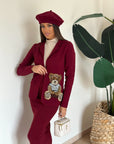 Giacca teddy bordeaux