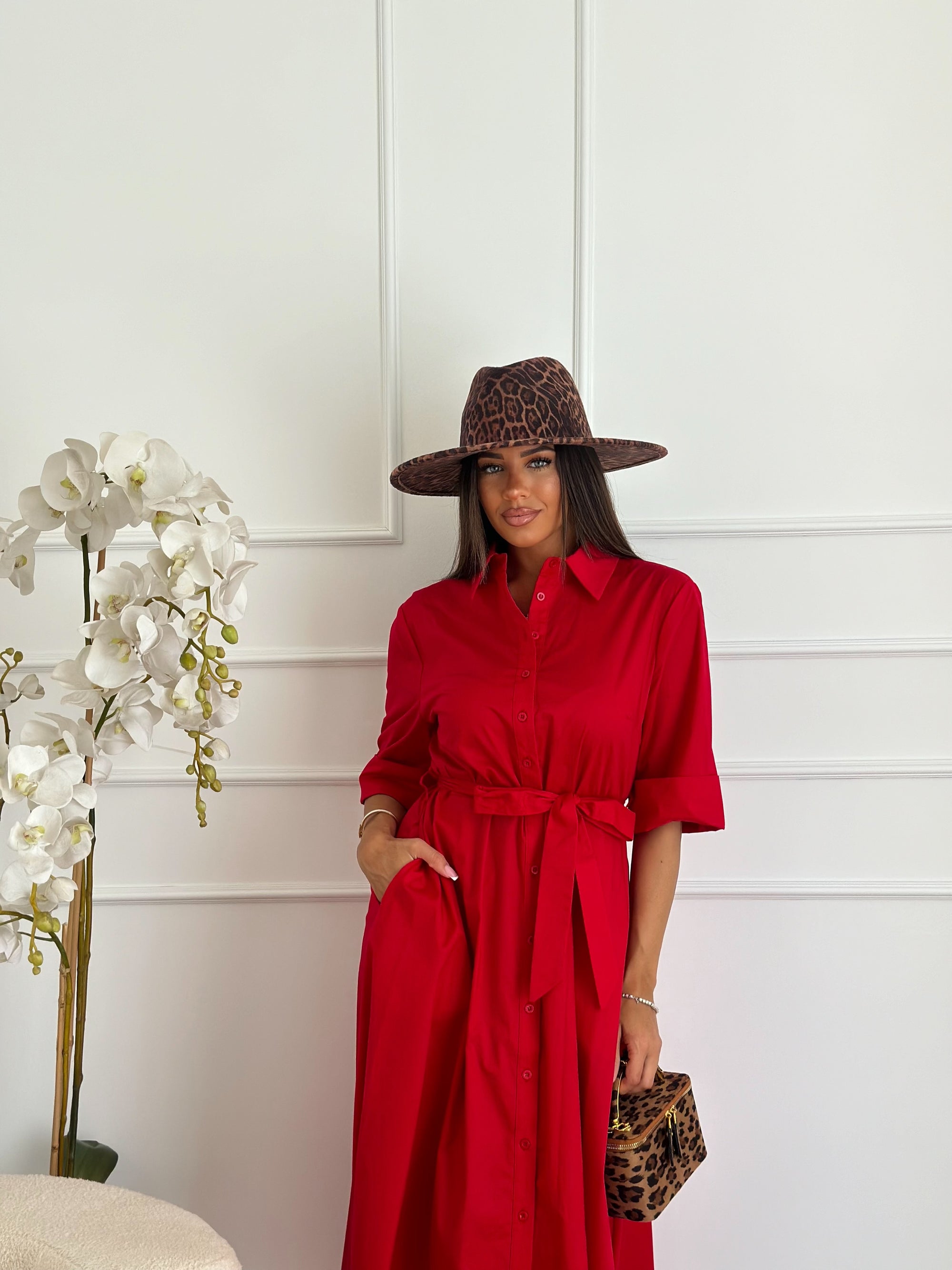 Abito in cotone rosso