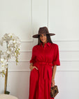 Abito in cotone rosso