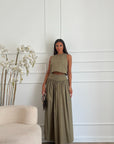 coordinato in cotone verde