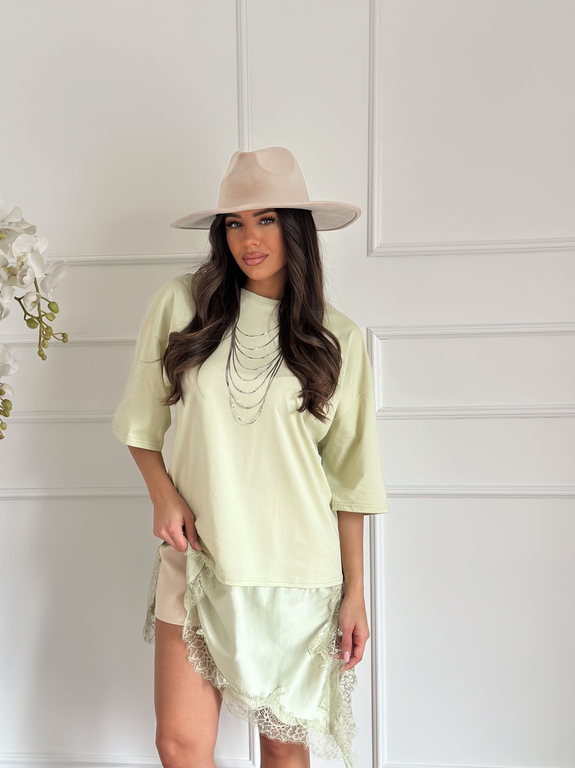 T-shirt pizzo verde mela