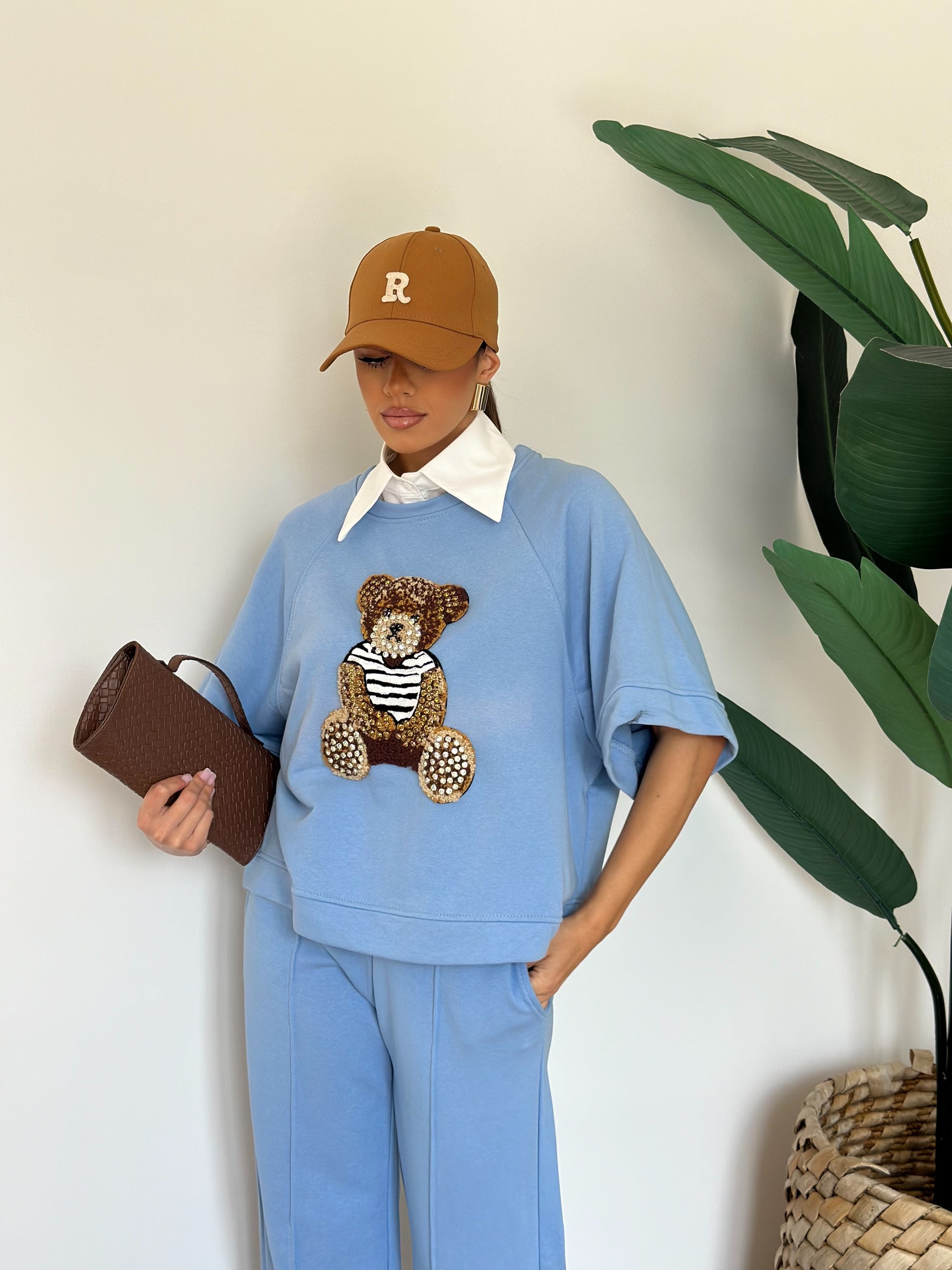 Tuta teddy celeste