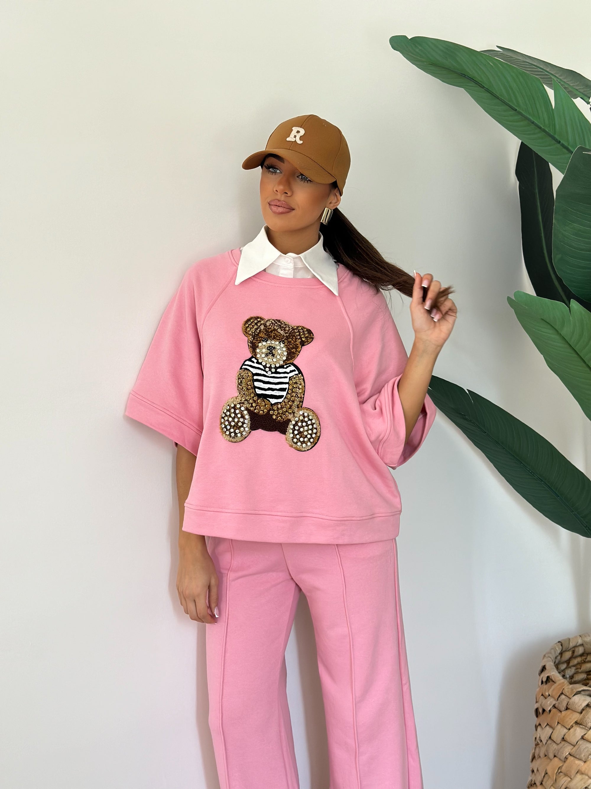 Tuta teddy rosa