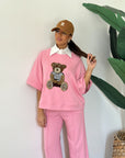 Tuta teddy rosa