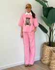 Tuta teddy rosa
