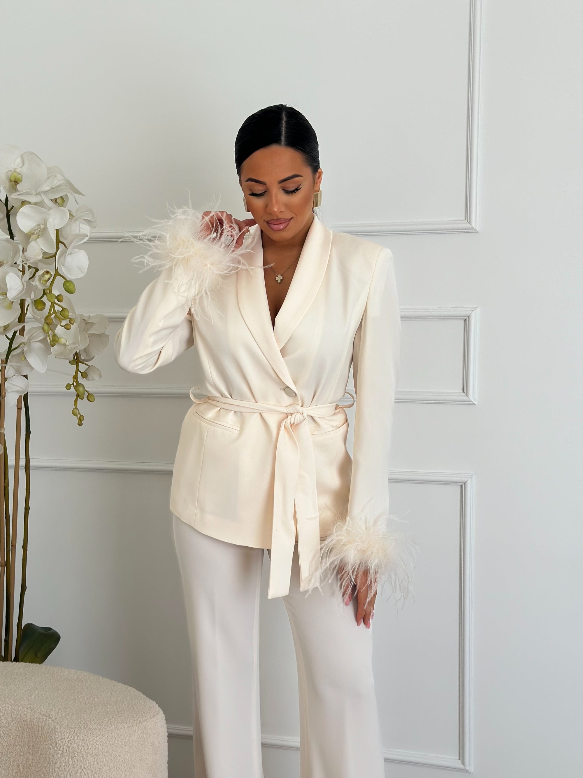 Tailleur piume crema