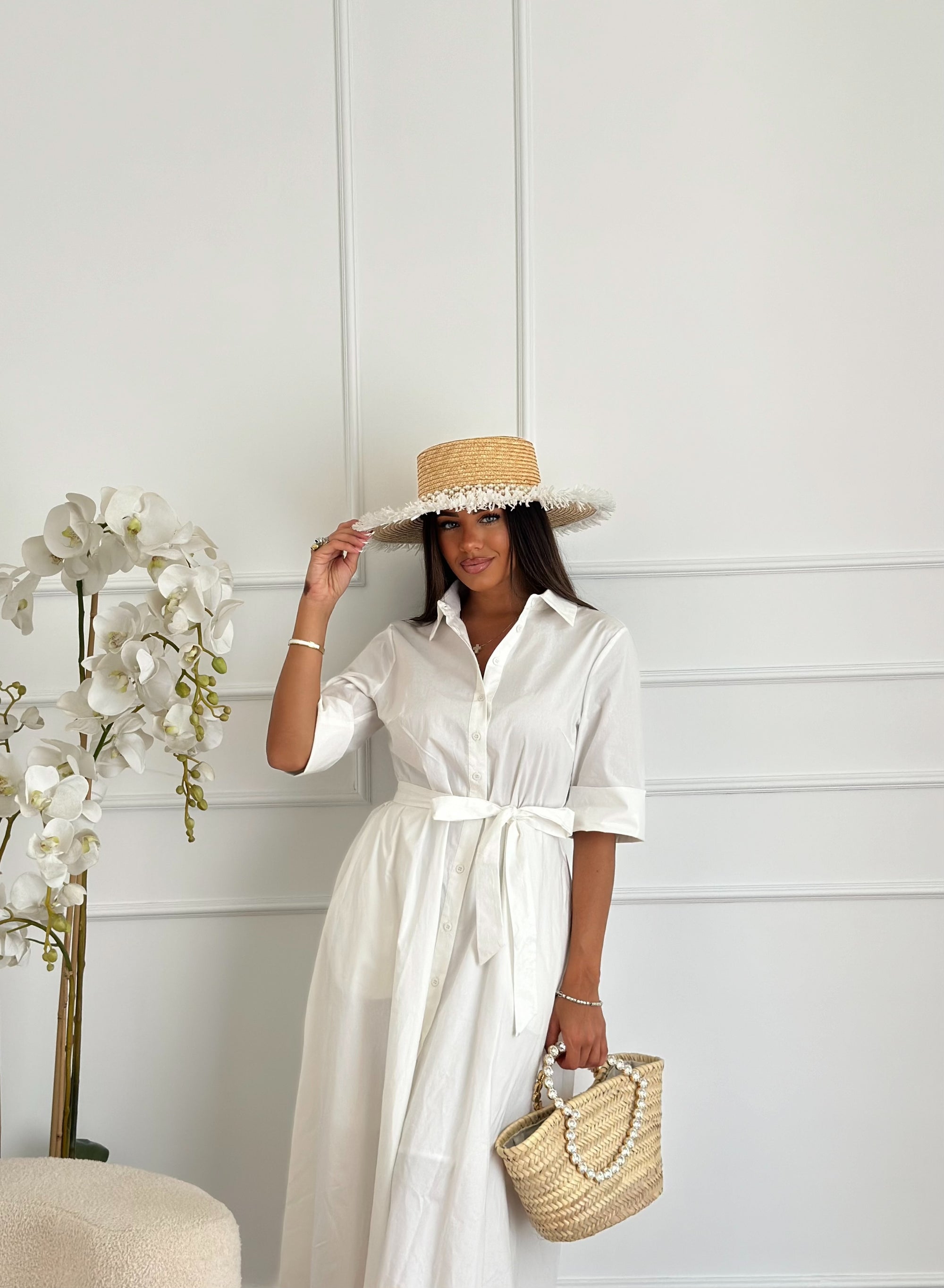 Abito in cotone bianco