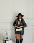 giacca in eco pelle nera