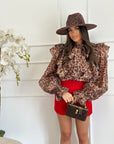 camicia maculata rouge