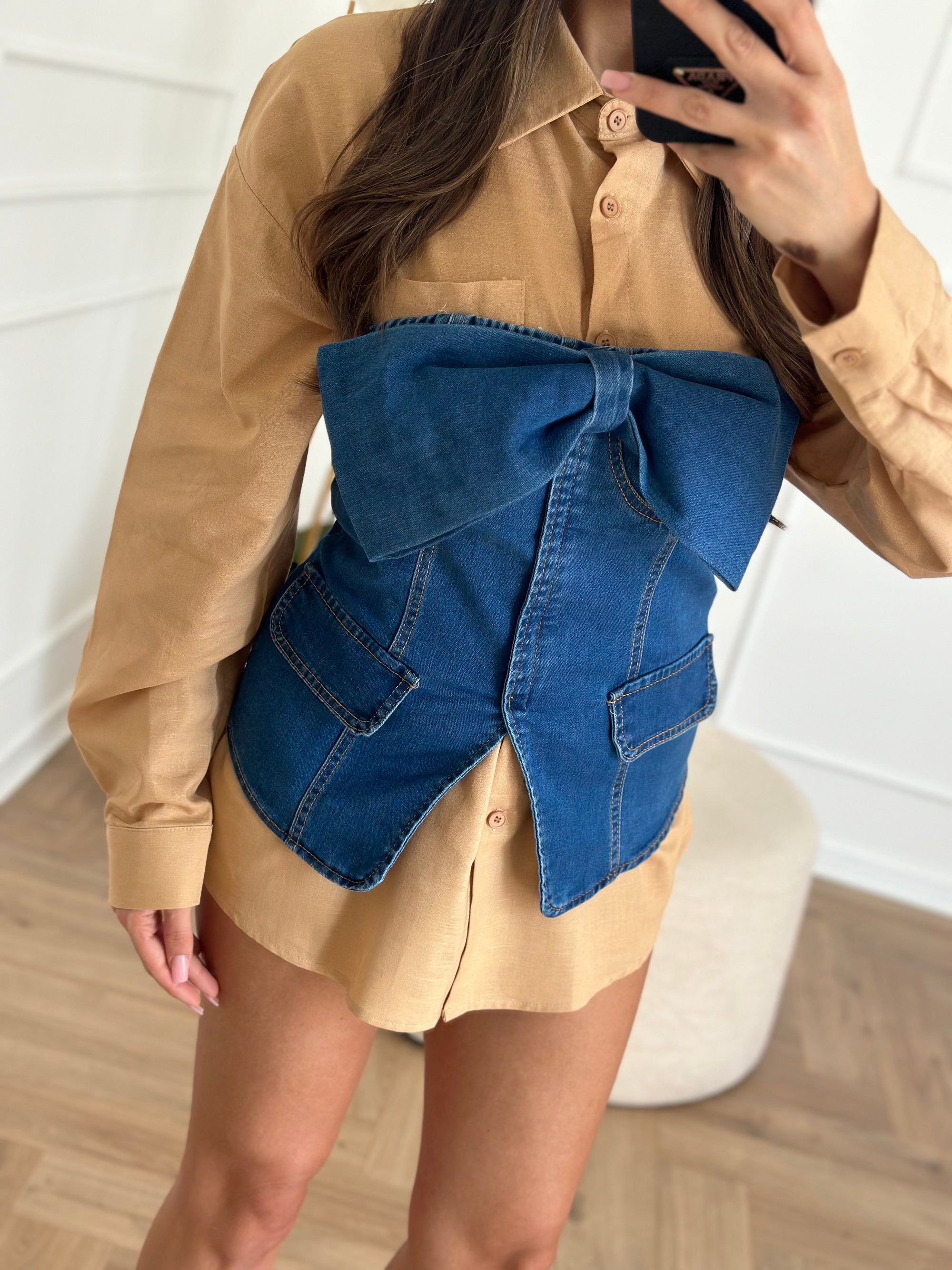 top fiocco denim