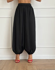 Pantalone in raso nero