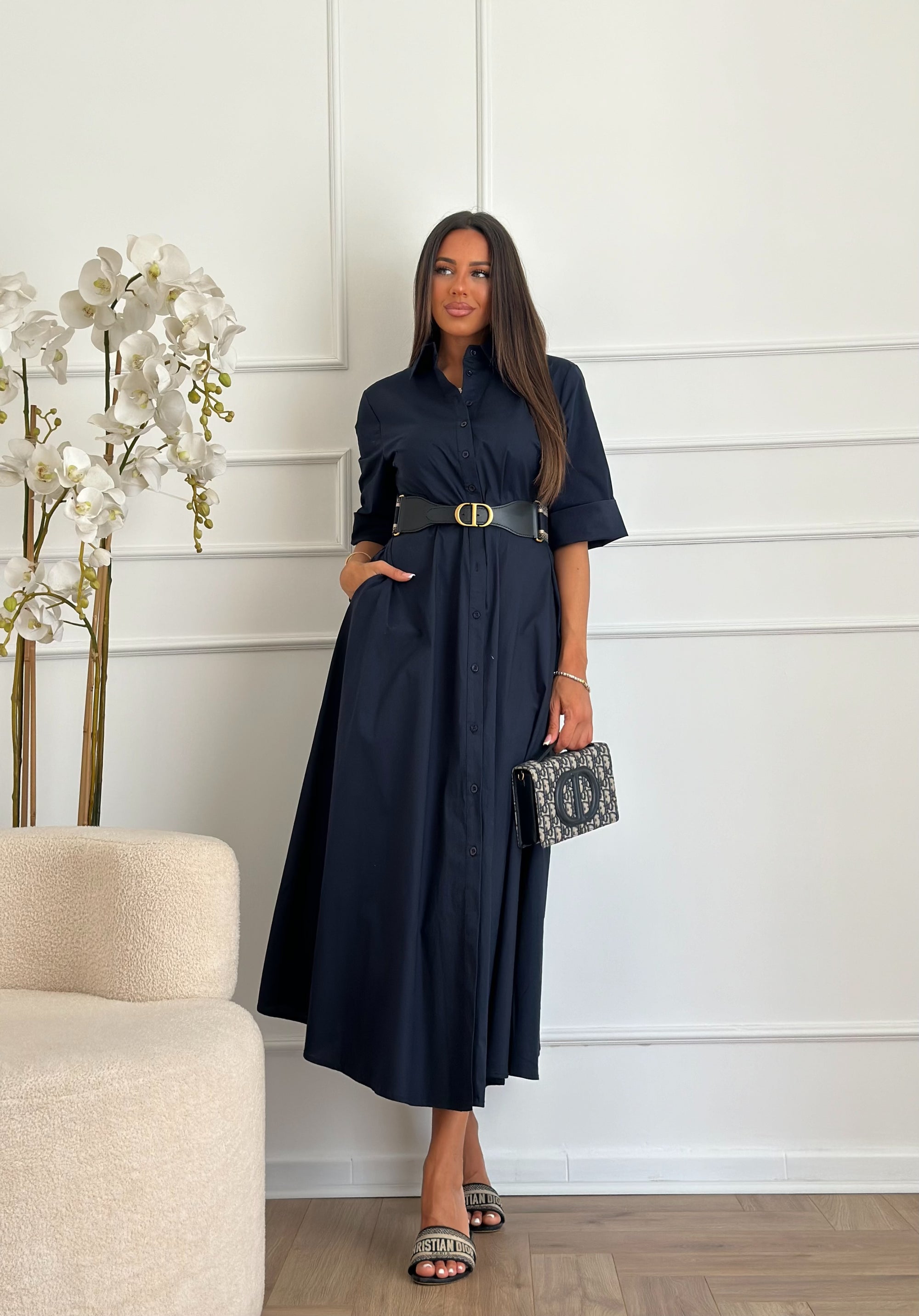 Abito in cotone blu