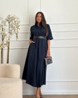 Abito in cotone blu