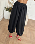Pantalone in raso nero