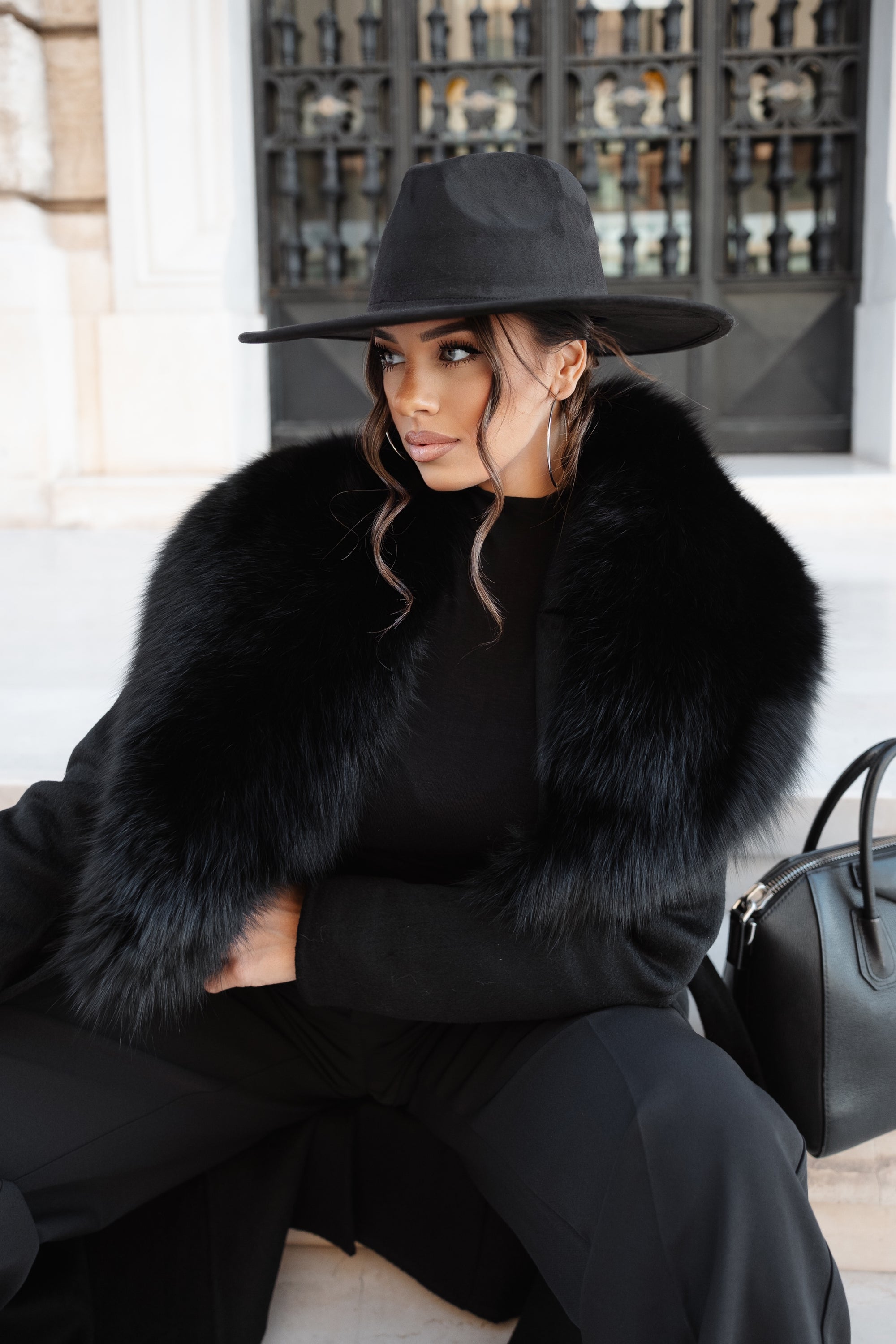 Cappotto fox nero