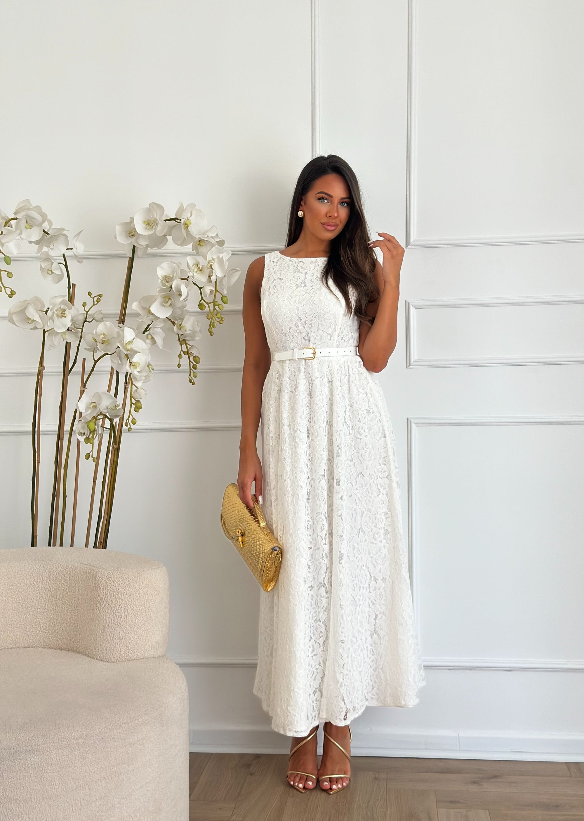 Abito white in pizzo