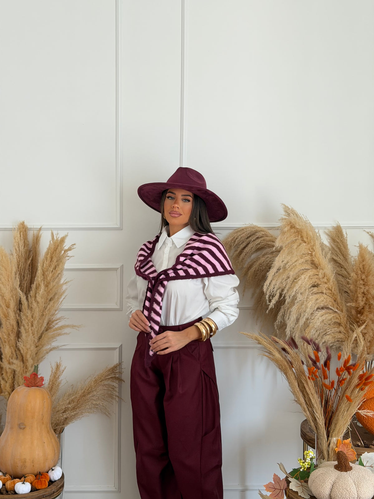 camicia con coprispalle bordeaux