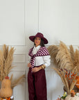 camicia con coprispalle bordeaux
