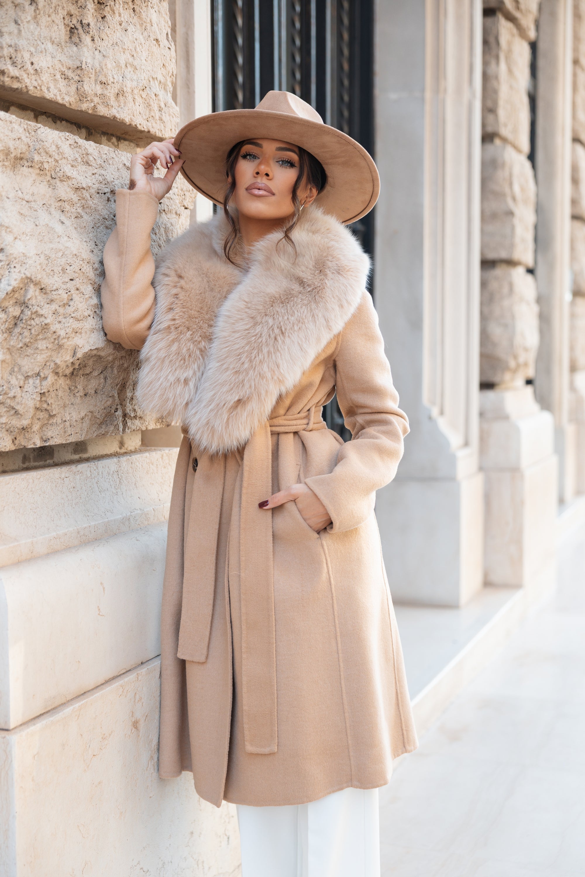 Cappotto fox biscotto