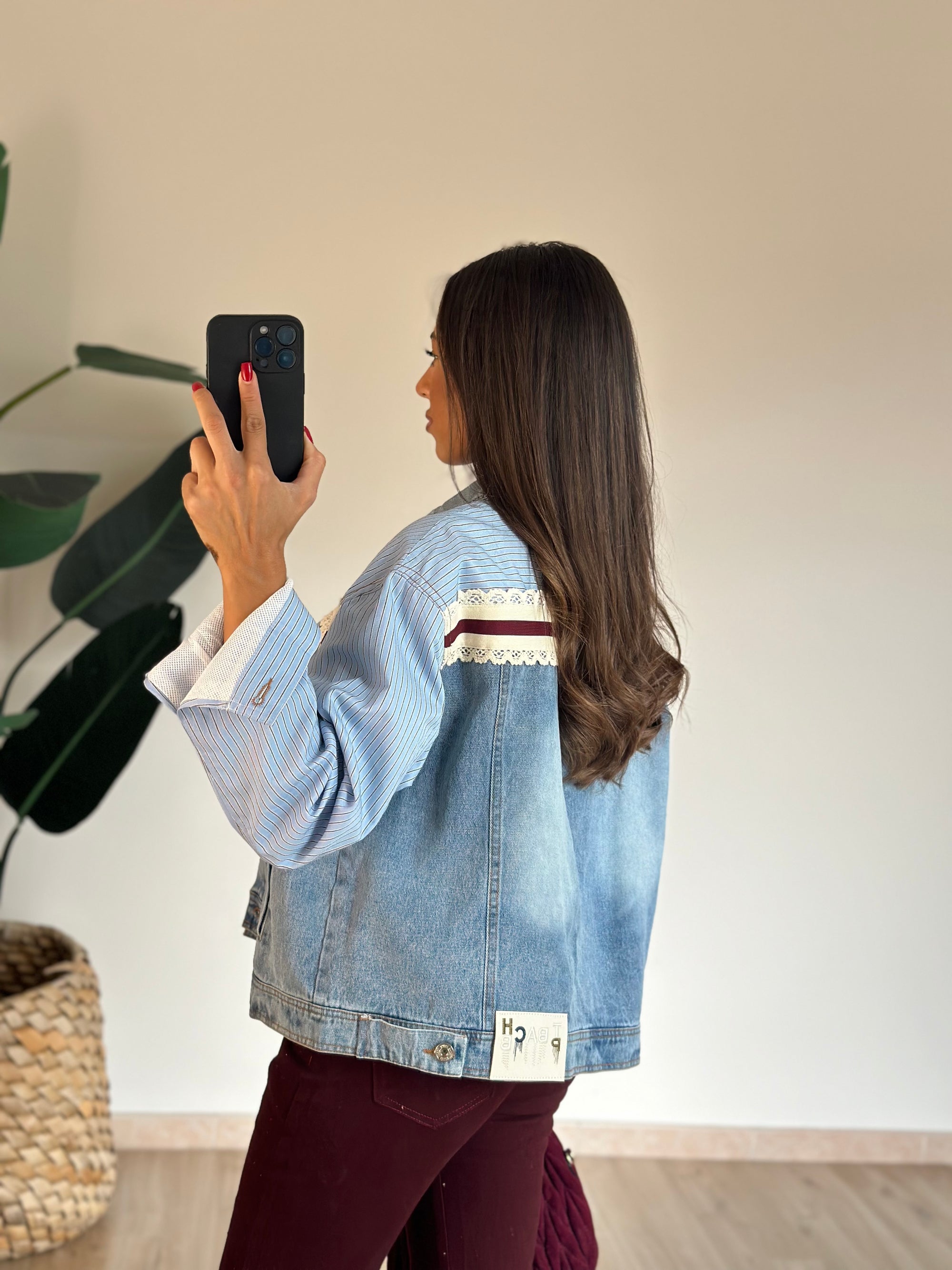 Giubotto in denim honey