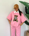 Tuta teddy rosa