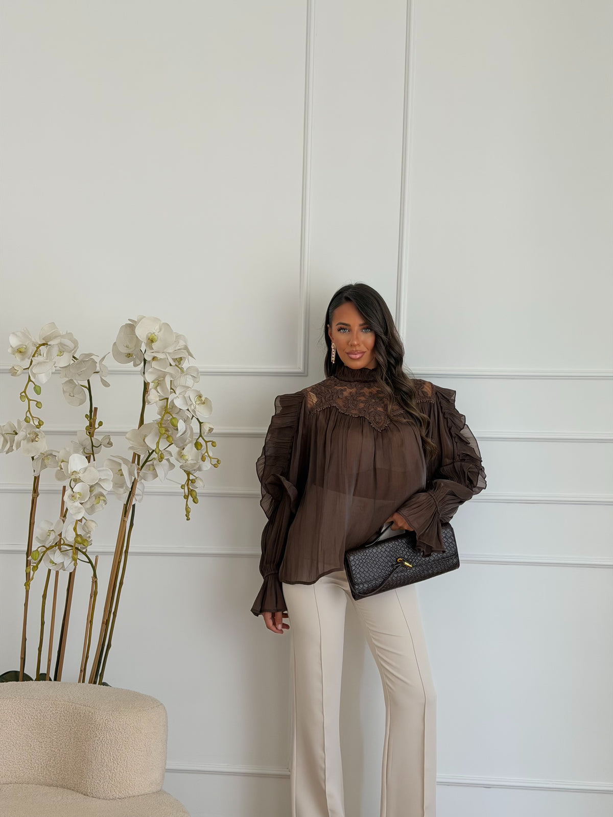 camicia tresy marrone