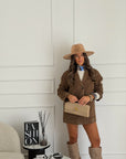 Giacca brina in renna marrone