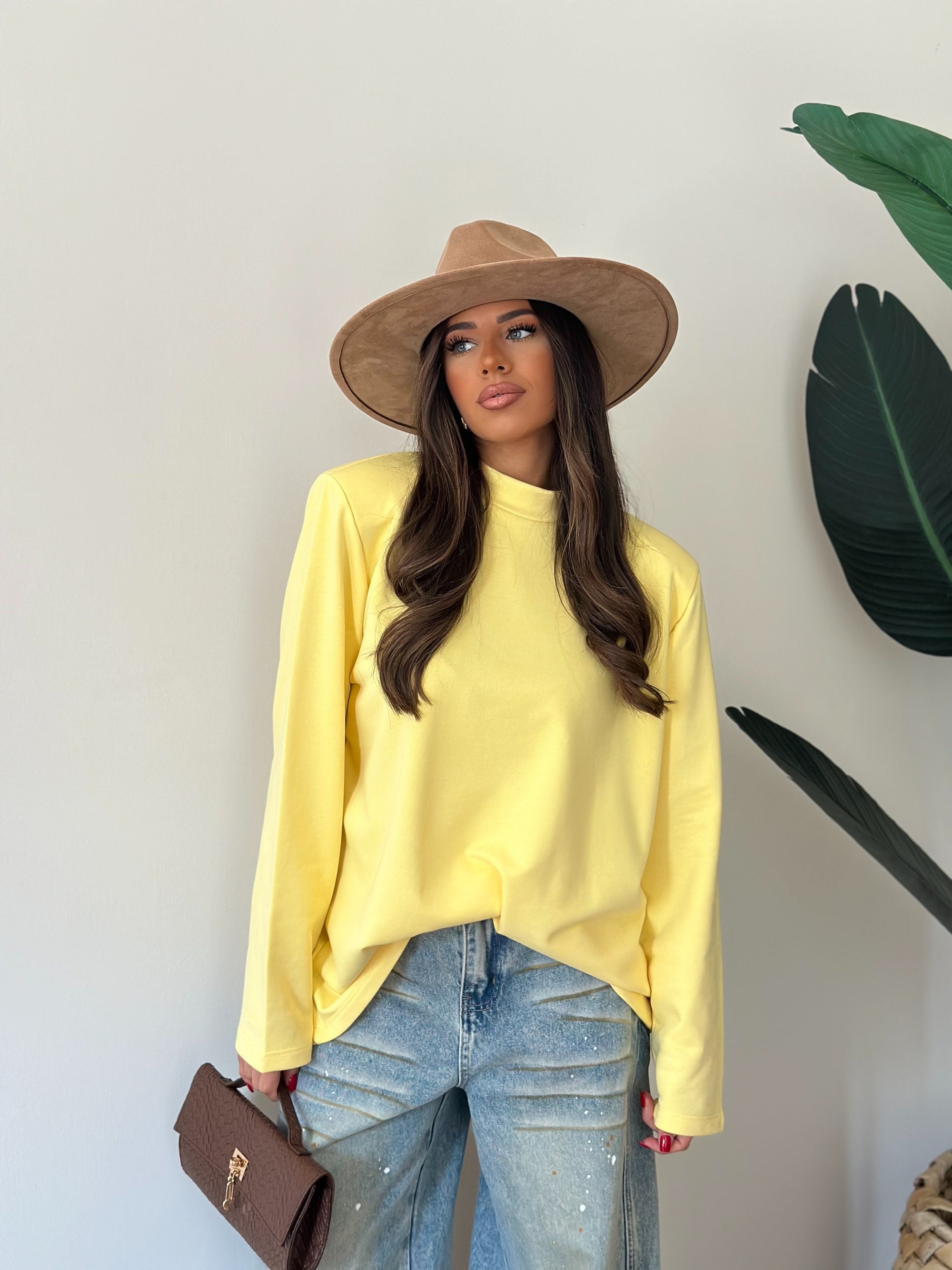 Maxi shirt garzata gialla