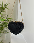 Borsa cuore gioiello nero