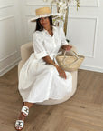Abito in cotone bianco