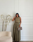 coordinato in cotone verde