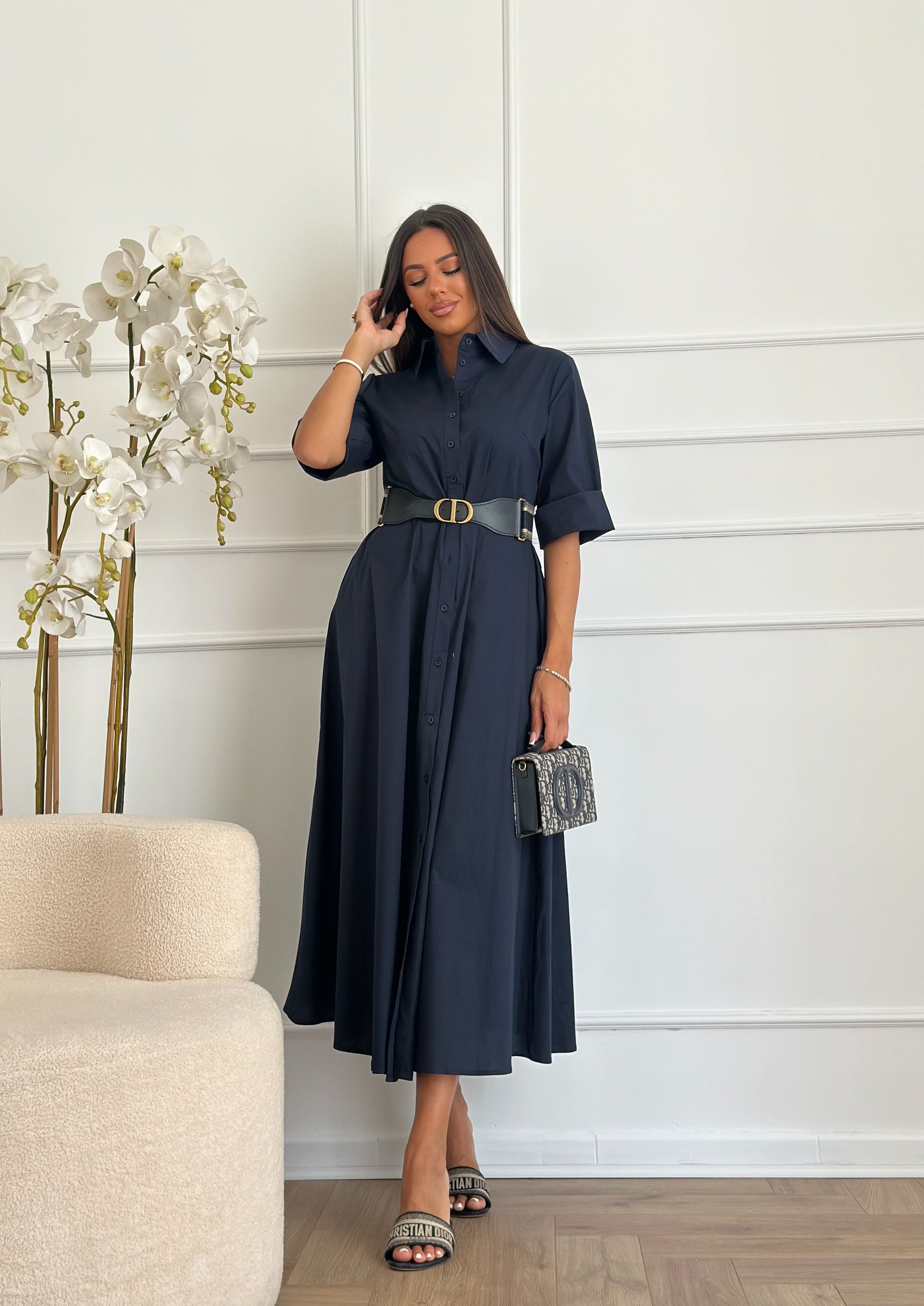 Abito in cotone blu