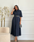 Abito in cotone blu