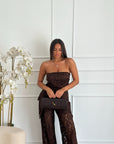 Coordinato pizzo marrone