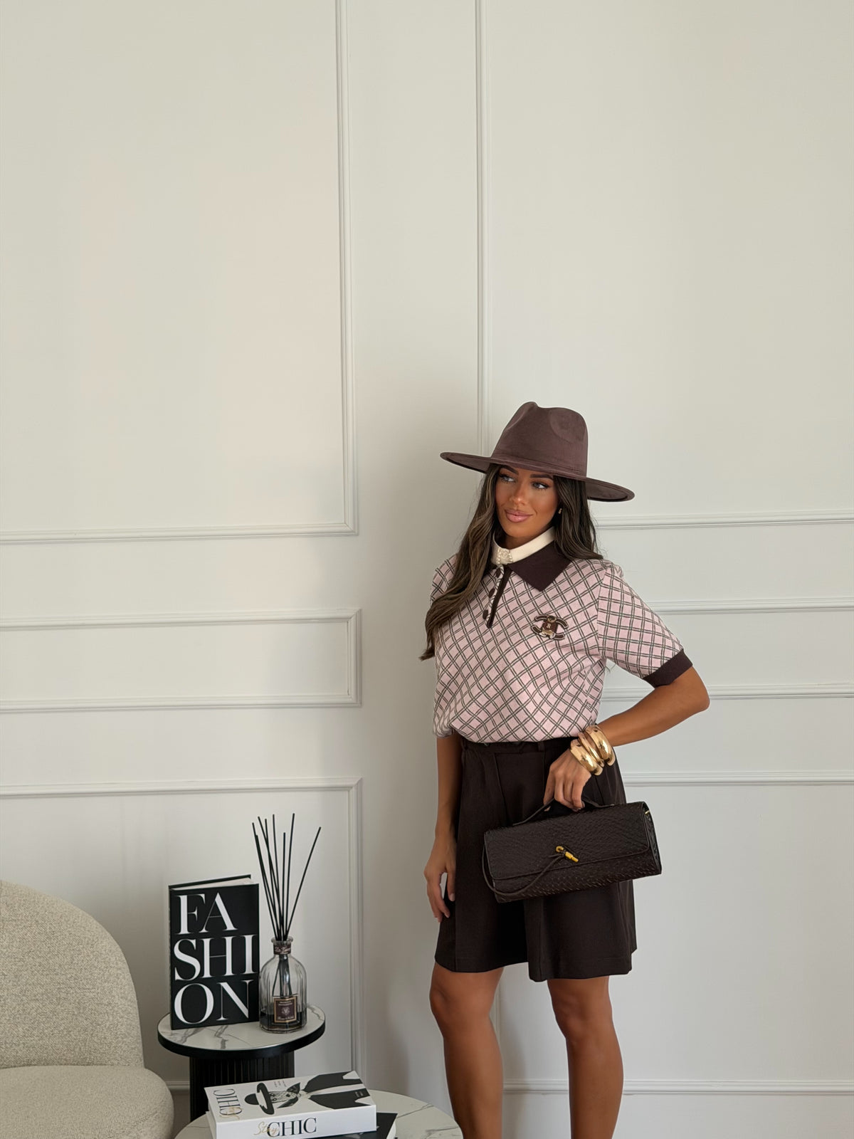 polo collage rosa